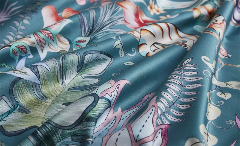 DecorBites™ Luxury Egyptian Cotton Bedding Set - Flamingo Leaf