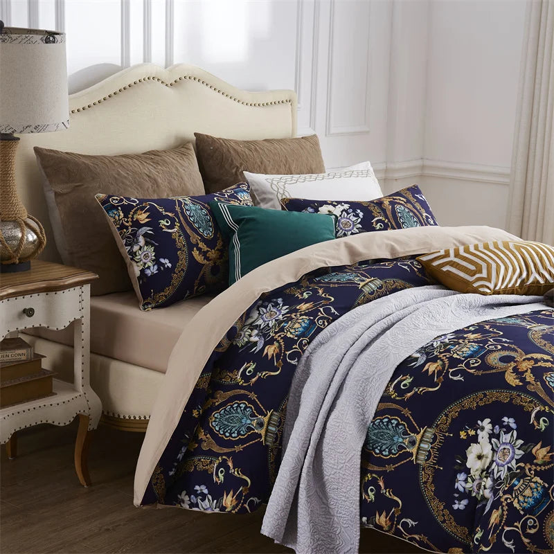 DecorBites™ Luxury Egyptian Cotton Bedding Set - Flamingo Leaf