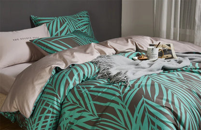DecorBites™ Luxury Egyptian Cotton Bedding Set - Flamingo Leaf Pattern
