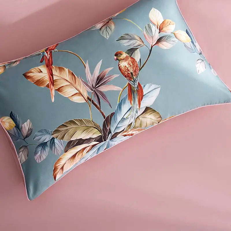 DecorBites™ Luxury Egyptian Cotton Bedding Set with Flamingo Leaf Pattern