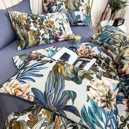 DecorBites™ Luxury Egyptian Cotton Flamingo Leaf Bedding Set