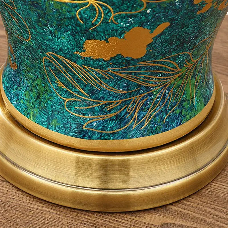 Luxury emerald queen green ceramic table lamp for bedroom lighting