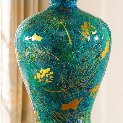 Luxury emerald queen green ceramic table lamp for bedroom lighting