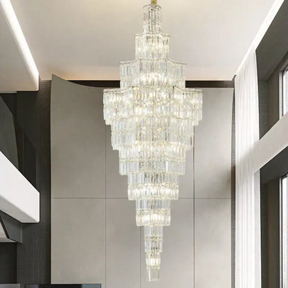 Luxury european crystal staircase chandelier for villa living room