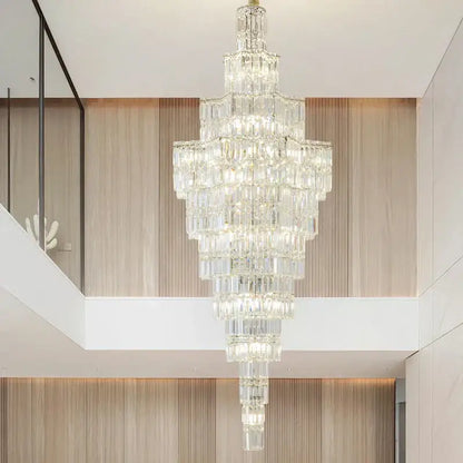 Luxury european crystal staircase chandelier for villa living room