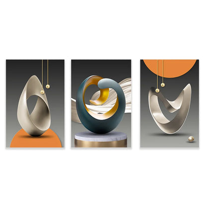 DecorBites™ Luxury Geometric Canvas Prints Set