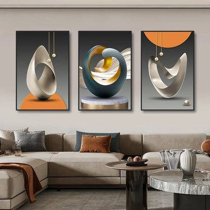 DecorBites™ Luxury Geometric Canvas Prints Set