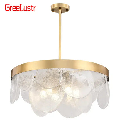 Luxury glass copper led pendant light for dining room