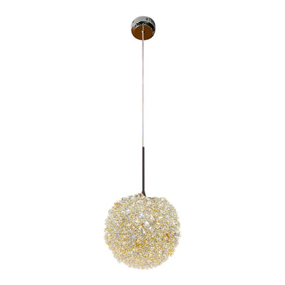 Luxury gold and amber crystal ball pendant light bedroom lighting