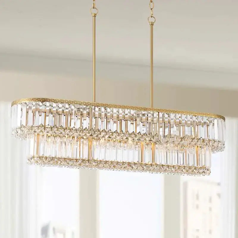 Luxury gold and amber crystal round pendant lights living room