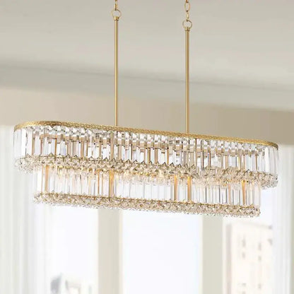 Luxury gold and amber crystal round pendant lights living room