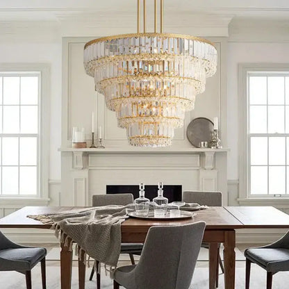 Luxury gold and amber crystal round pendant lights living room