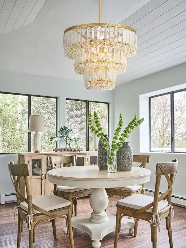 Luxury gold and amber crystal round pendant lights living room