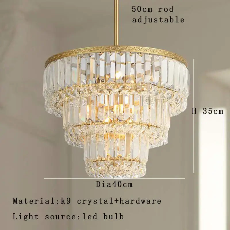 Luxury gold and amber crystal round pendant lights living room