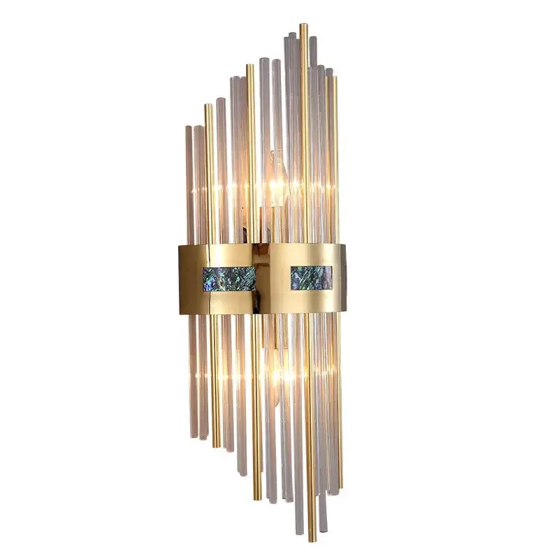 Luxury gold and blue crystal led wall lamp for dining room