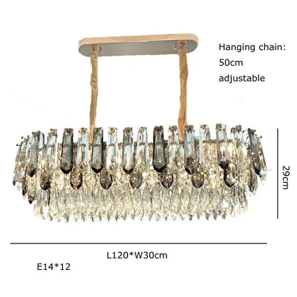 Luxury gold and bronze crystal modern pendant light for dining room