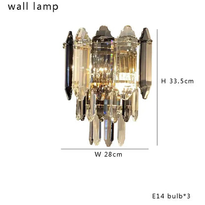 Luxury gold and bronze crystal modern pendant light for dining room