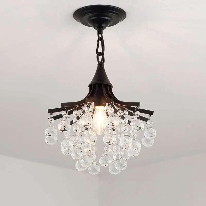 Luxury gold & black crystal pendant light dining room chandelier