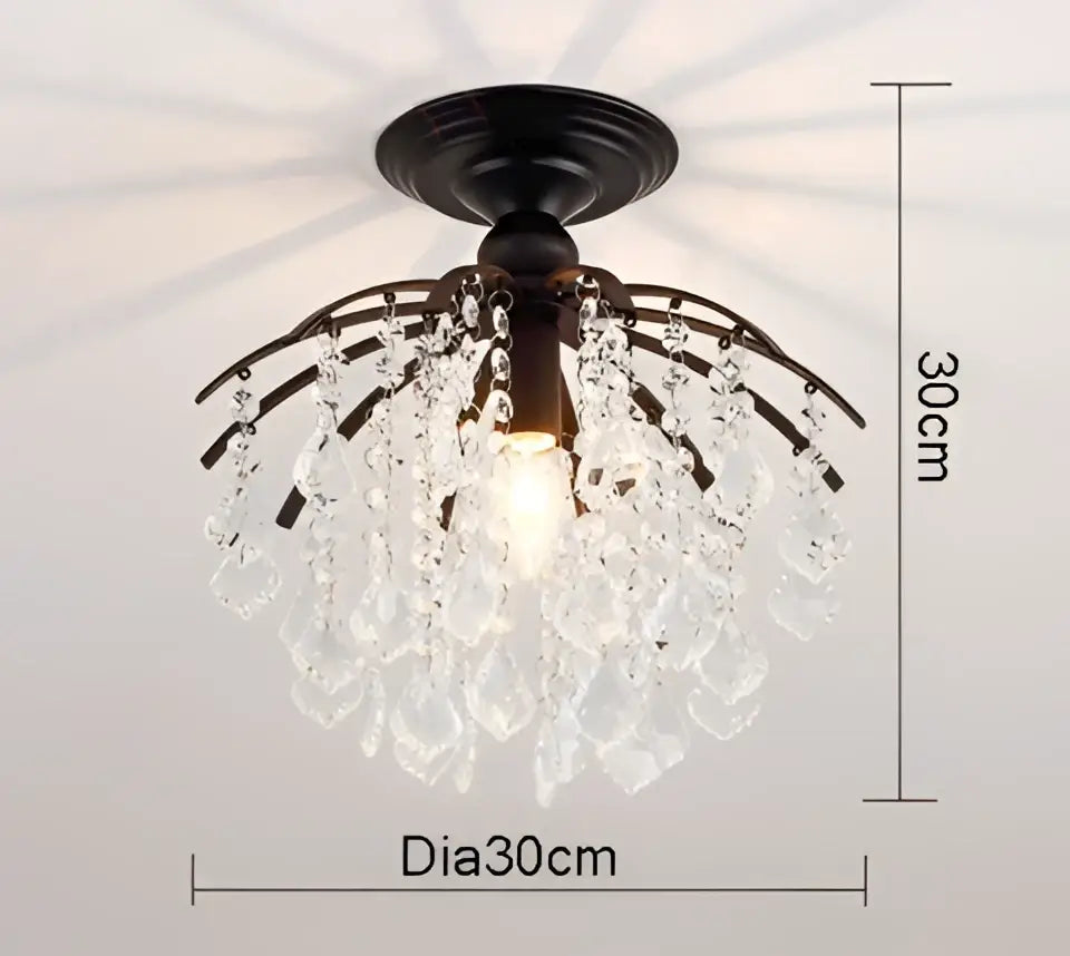Luxury gold & black crystal pendant light dining room chandelier