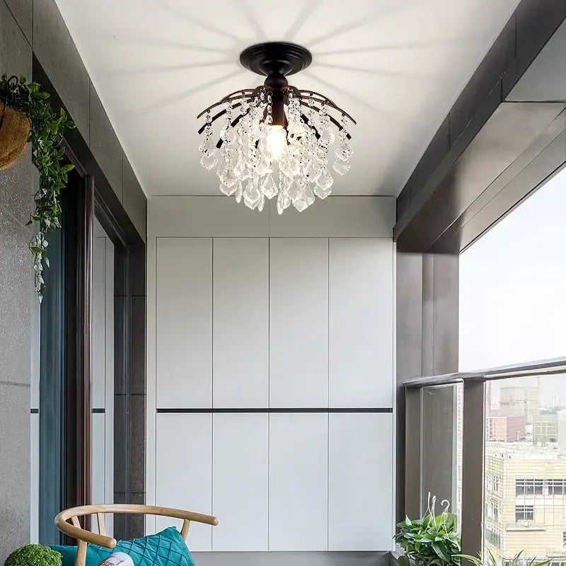 Luxury gold & black crystal pendant light dining room chandelier