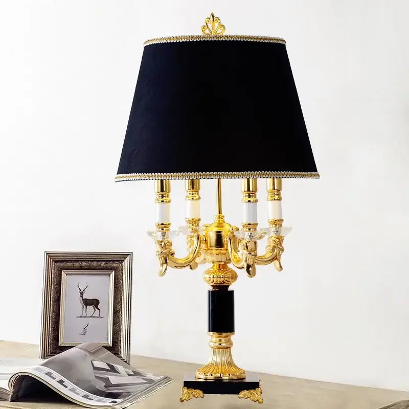 Luxury gold & black crystal table lamp bedroom decor