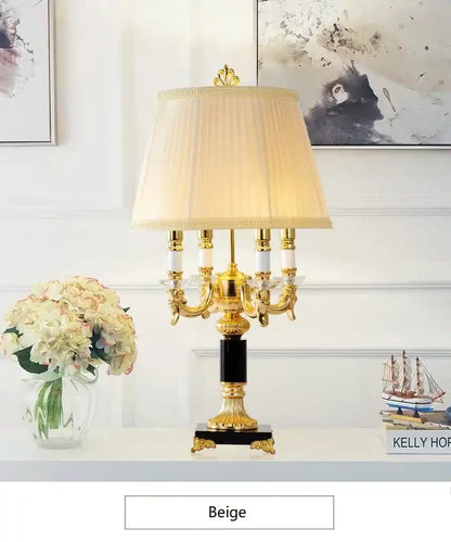 Luxury gold & black crystal table lamp bedroom decor