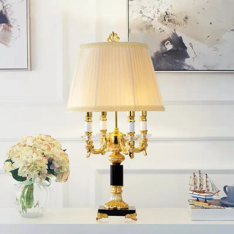 Luxury gold & black crystal table lamp bedroom decor
