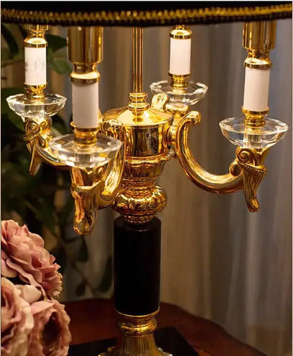 Luxury gold & black crystal table lamp bedroom decor