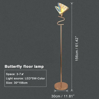 Luxury gold butterfly floor lamp living room led lighting fixture