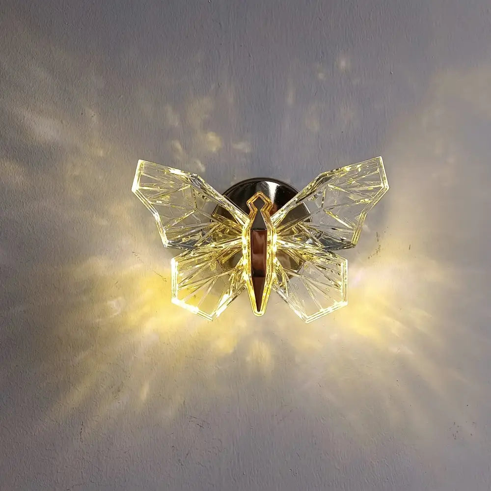 Luxury gold butterfly wall lamp for bedroom lighting