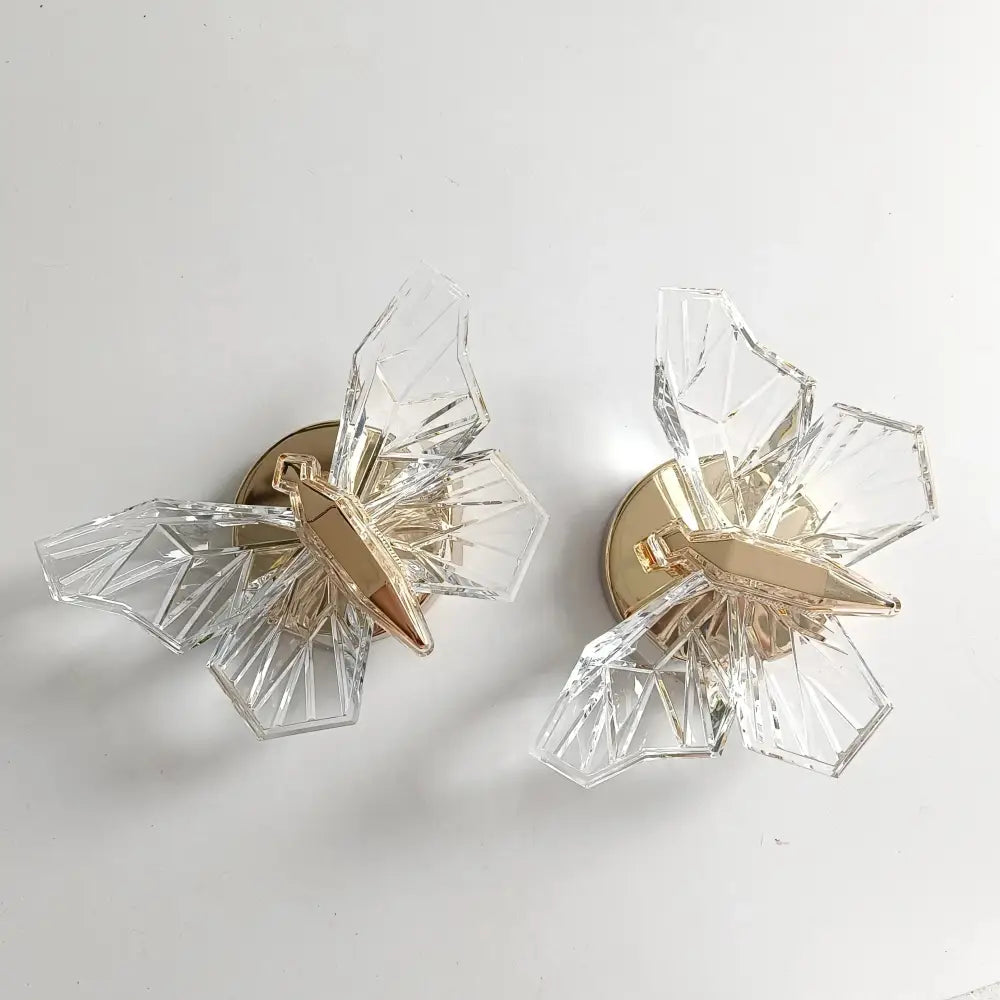Luxury gold butterfly wall lamp for bedroom lighting