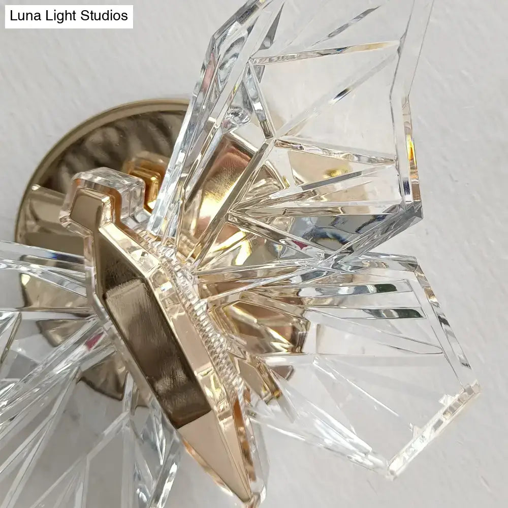 Luxury gold butterfly wall lamp for bedroom lighting
