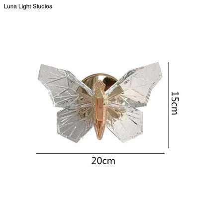 Luxury gold butterfly wall lamp for bedroom lighting