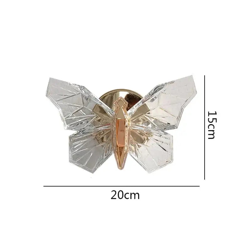Luxury gold butterfly wall lamp for bedroom lighting