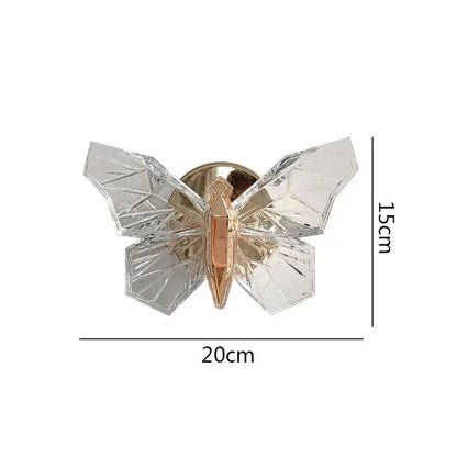 Luxury gold butterfly wall lamp for bedroom lighting
