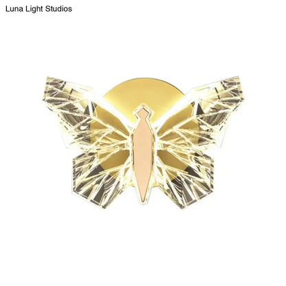Luxury gold butterfly wall lamp for bedroom lighting