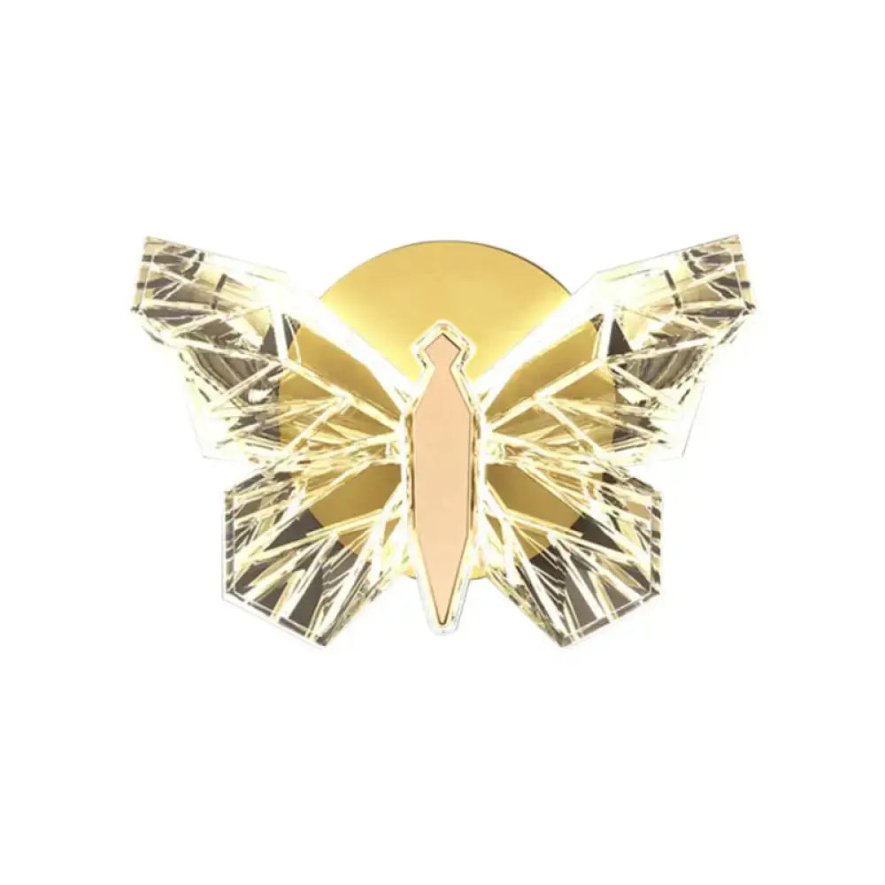 Luxury gold butterfly wall lamp for bedroom lighting