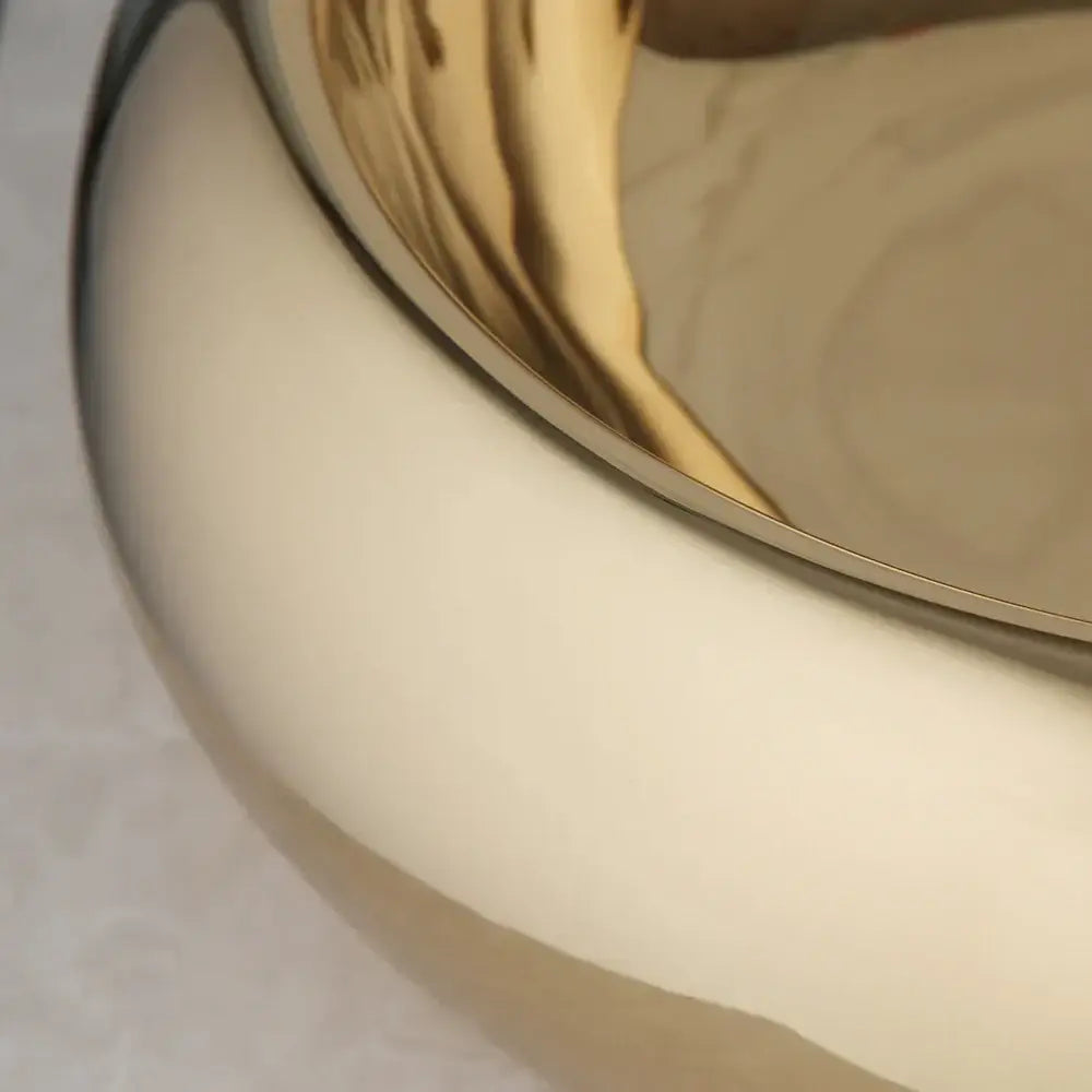 Luxury gold ceramic vessel sink and bath mixer set bathroom