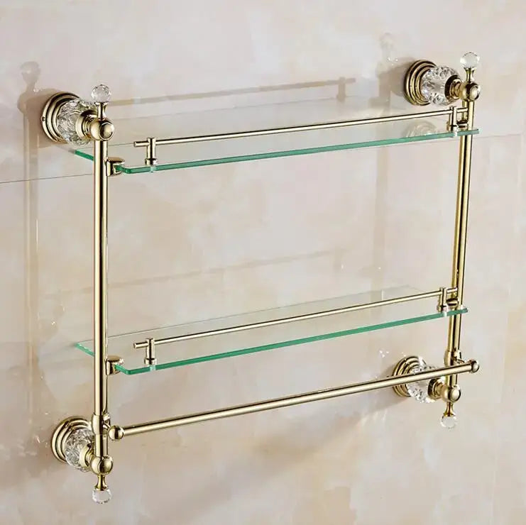 Luxury gold & crystal bathroom set hardware accessories