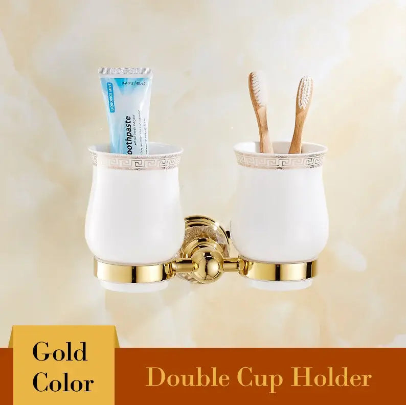 Luxury gold & crystal bathroom set hardware accessories