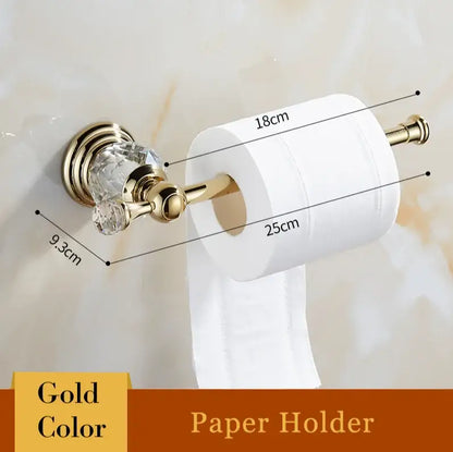 Luxury gold & crystal bathroom set hardware accessories