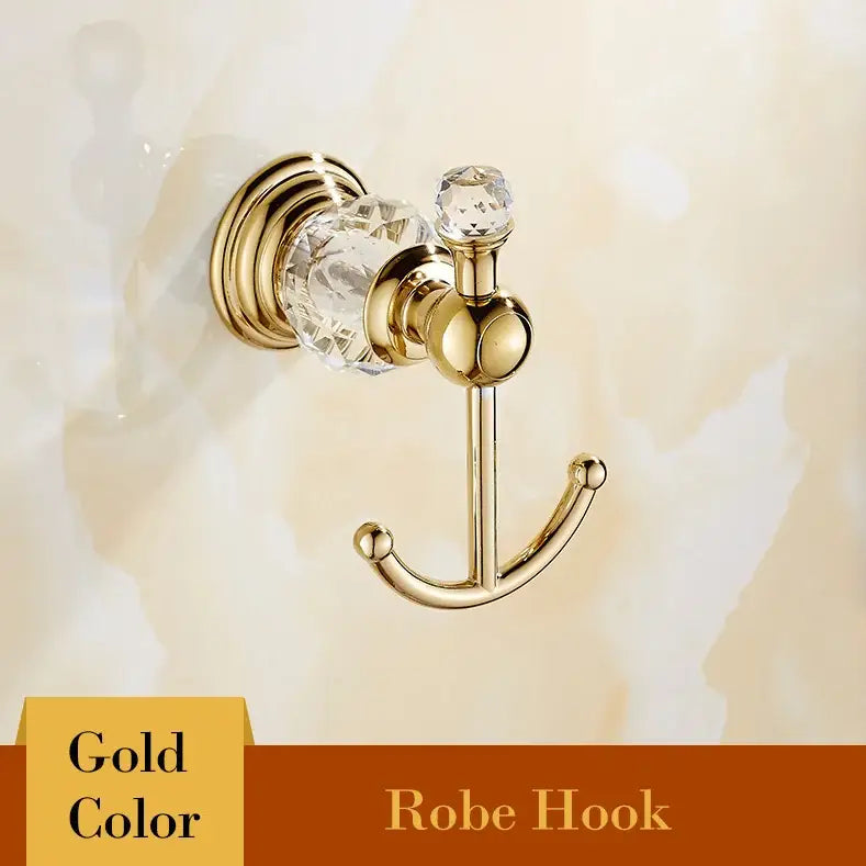 Luxury gold & crystal bathroom set hardware accessories