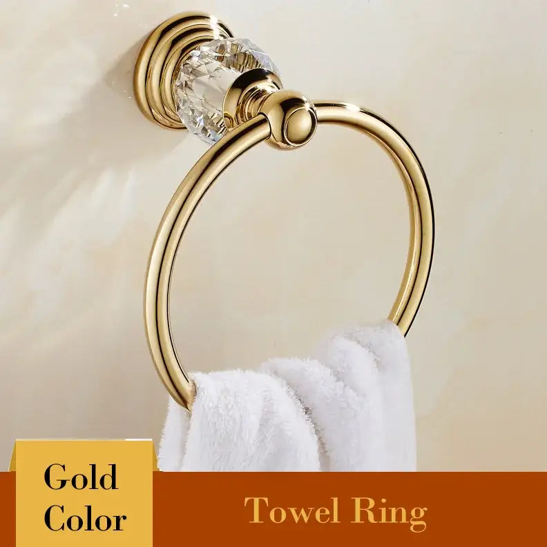 Luxury gold & crystal bathroom set hardware accessories