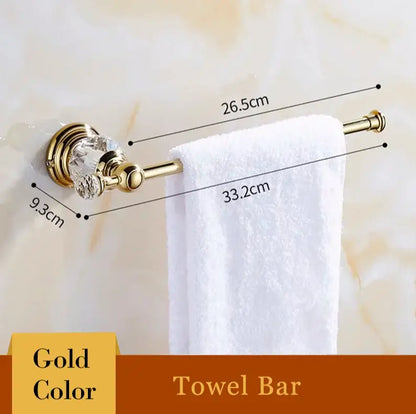 Luxury gold & crystal bathroom set hardware accessories