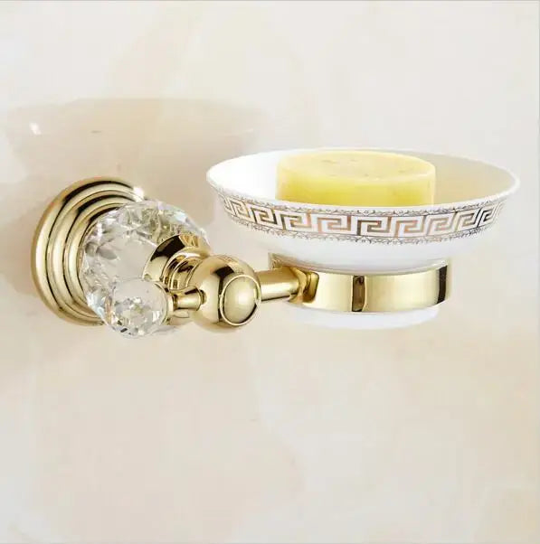 Luxury gold & crystal bathroom set hardware accessories