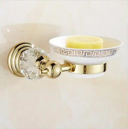 Luxury gold & crystal bathroom set hardware accessories