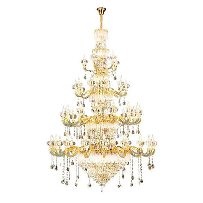 Luxury gold crystal candle chandelier for dining room