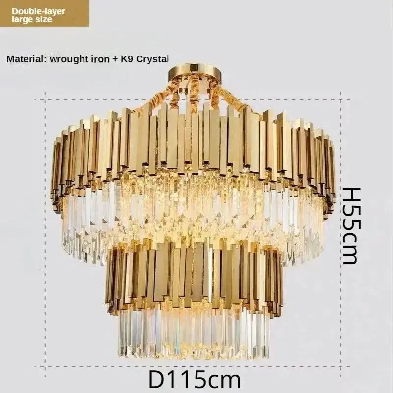 Luxury gold crystal ceiling chandelier living room artistic light