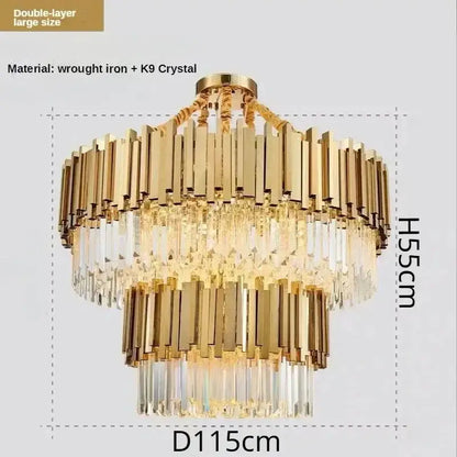 Luxury gold crystal ceiling chandelier living room artistic light