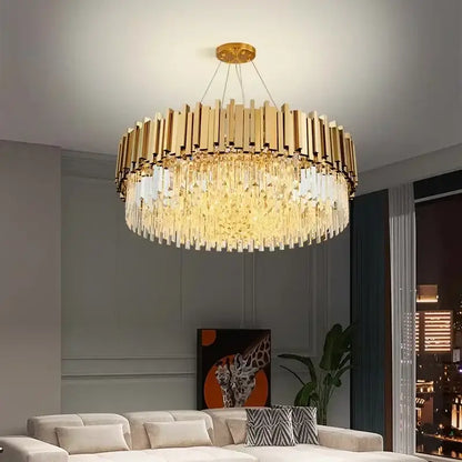 Luxury gold crystal ceiling chandelier living room artistic light